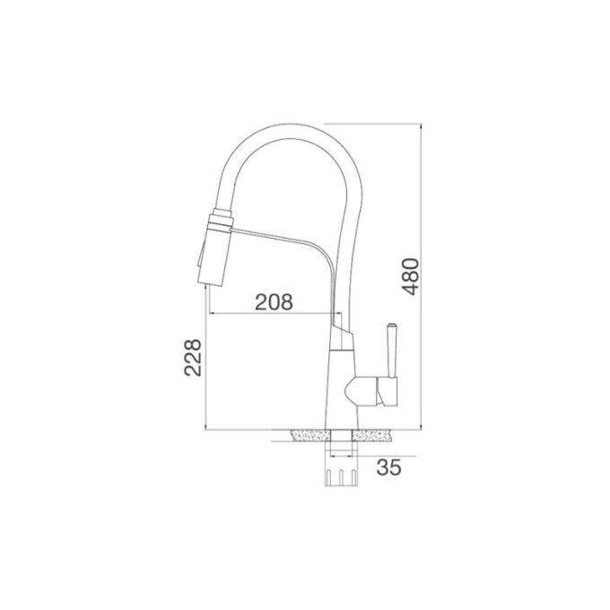 Kích thước vòi rửa bát Malloca K596S