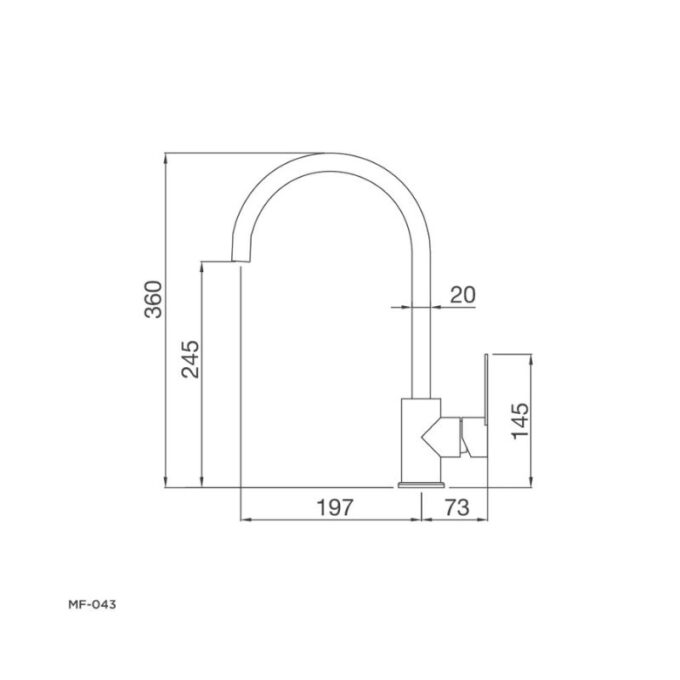 Kích thước vòi rửa bát Malloca MF-043