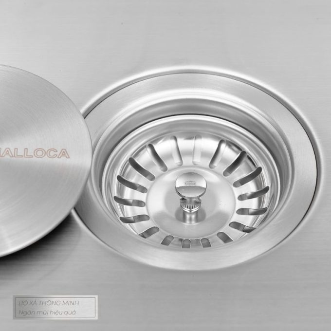 Chậu rửa bát inox 2 hố Malloca Slide MS 861 4 MS 861 Nắp chậu rửa chén
