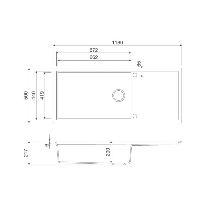 SENSE K82 Kích thước chậu rửa bát Malloca