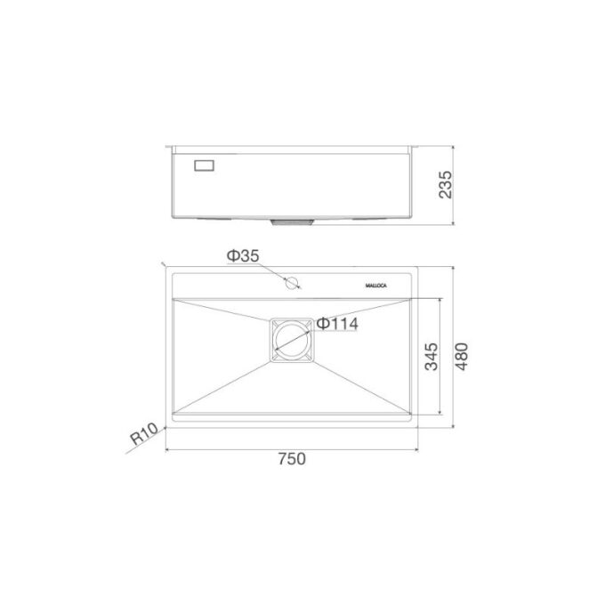 Kích thước của Chậu rửa bát Malloca MS 6302 ST