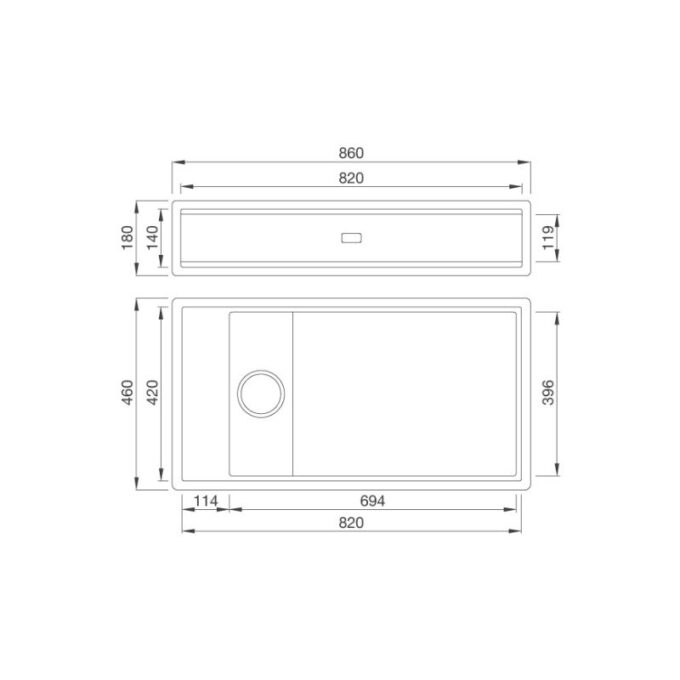Chậu rửa bát Malloca MYST K86S - MYST K86L 10 kích thước của Chậu rửa bát Malloca MYST K86S - MYST K86L