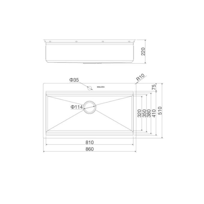 Chậu rửa bát inox 2 hố Malloca Slide MS 861 5 Kích thước của Chậu rửa bát Malloca Slide MS 861