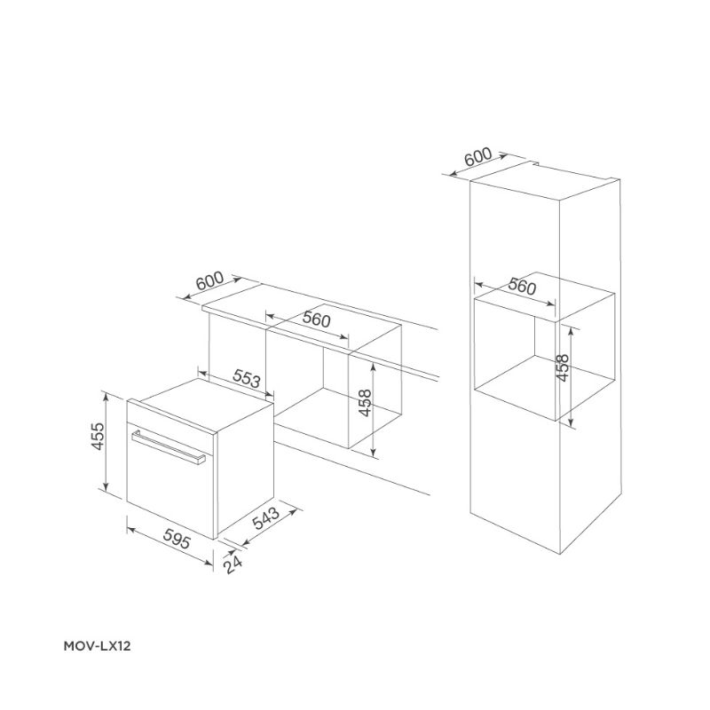 kích thước của Lò nướng Malloca MOV-LX12 kích thước của Lò nướng Malloca MOV-LX12