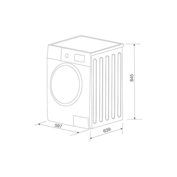 Máy sấy quần áo Malloca MTD-T1510HP - Sấy 10kg 5 Kích thước máy sấy quần áo Malloca MTD-T1510HP