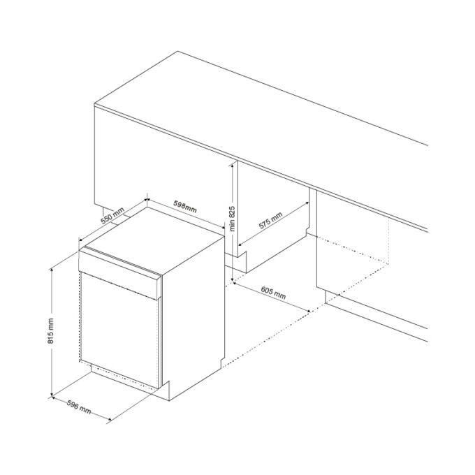 Máy rửa chén âm tủ hoàn toàn Malloca MDW14-7713AD 3 Kích thước Máy rửa chén âm tủ hoàn toàn MDW14-7713AD