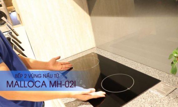 Bếp từ 2 vùng nấu Malloca MH-02I / Kính Eurokera 8 2 Vùng nấu rộng rãi riêng biệt