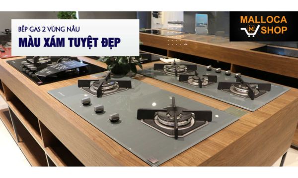 AS 9602DG Bếp gas 2 vùng nấu màu xám