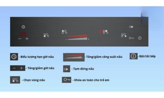 Bếp từ 4 vùng nấu Malloca MH 04I BM / Kính Eurokera, dạng xước Metalic kiểu mới 12 Bảng điều khiển cực rõ ràng, dễ sử dụng