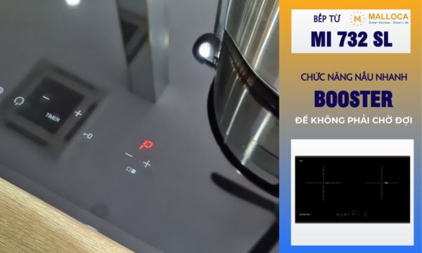 Bếp từ 2 vùng nấu Malloca MI 732 SL / Nhập khẩu Tây Ban Nha, kính Schott Ceran 12 Booster nấu nhanh