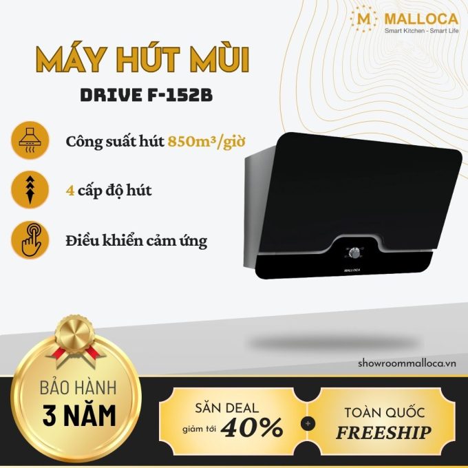 Máy hút mùi áp tường Malloca DRIVE F-152B