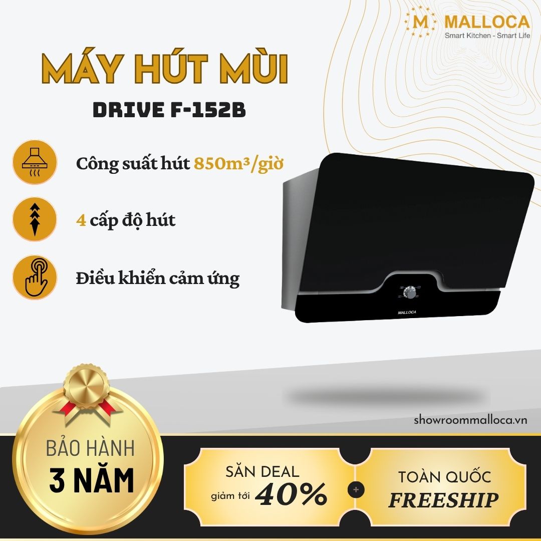 Máy hút mùi áp tường Malloca DRIVE F-152B