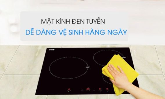 Bếp từ 3 vùng nấu Malloca MH-03I / Kính Eurokera 5 Dễ dàng vệ sinh bếp sau khi sử dụng