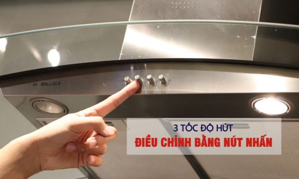 Máy hút mùi áp tường Malloca DELTA-K890V 10 Delta-K890V điều khiển dễ dàng bằng nút nhấn