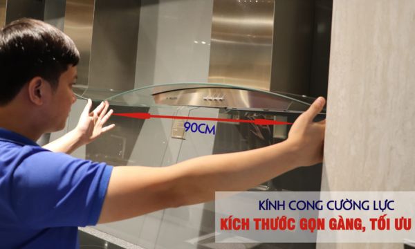 Máy hút mùi áp tường Malloca DELTA-K890V 7 Delta-K890V kính cường lực dày 6mm