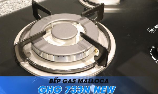 Bếp gas âm 3 vùng nấu Malloca GHG 733B NEW/ Màu đen 12 GHG 733B kiềng sắt chống trơn trượt