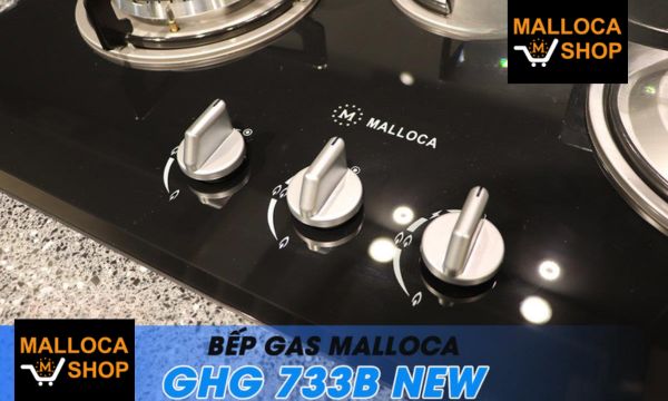 Bếp gas âm 3 vùng nấu Malloca GHG 733B NEW/ Màu đen 10 GHG 733B núm vặn nhẹ nhàng