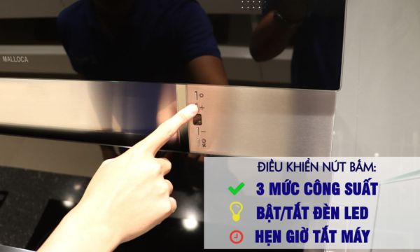 Máy hút mùi áp tường Malloca Horizon K1574 12 HORIZON K1574 điều khiển dễ sử dụng