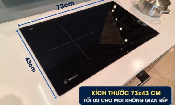 Bếp hồng ngoại 2 vùng nấu Malloca MR 732 / Nhập khẩu Tây Ban Nha, kính Schott Ceran 5 Kích thước bếp điện Malloca MR 732