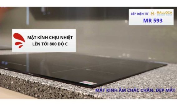 Bếp hồng ngoại 3 vùng nấu Malloca MR 593 / Nhập khẩu Tây Ban Nha, kính Schott Ceran 10 Kính chịu nhiệt