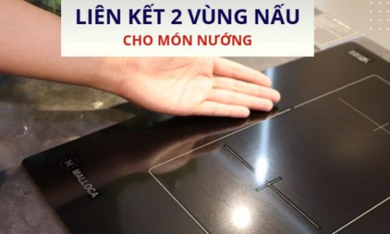 Bếp từ 4 vùng nấu Malloca MH 04I BM / Kính Eurokera, dạng xước Metalic kiểu mới 10 Liên kết 2 vùng nấu cho món nướng