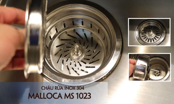 Chậu rửa chén Inox Malloca MS - 1023 10 MS 1023 rổ lọc rác tiện lợi