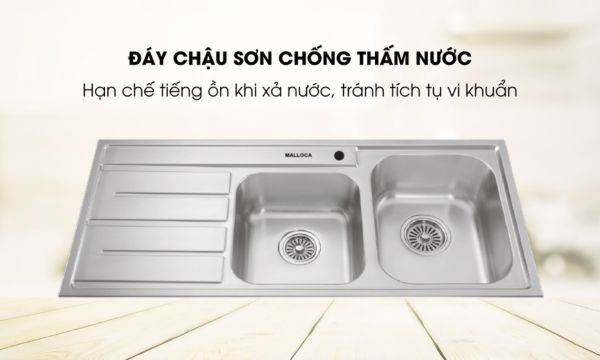 Chậu rửa chén Inox Malloca MS 1025R NEW 9 MS 1025R New đáy chậu sơn chống thấm nước