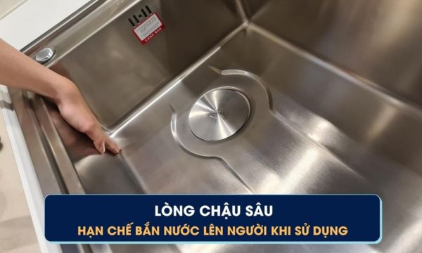 MS 5066W Lòng chậu sâu, hạn chế bắn nước lên người