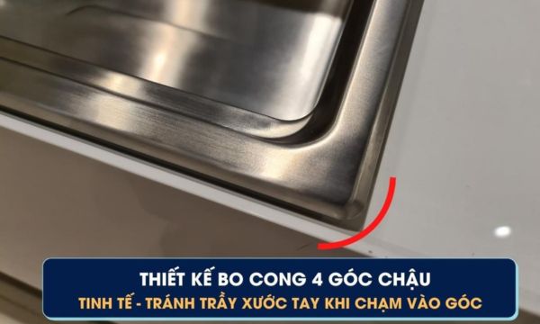MS 5066W Thiết kế bo cong 4 góc chậu tinh tế