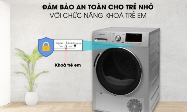 Máy sấy quần áo Malloca MTD-010SIL 15 MTD-010SIL An toàn với tính năng khóa trẻ em