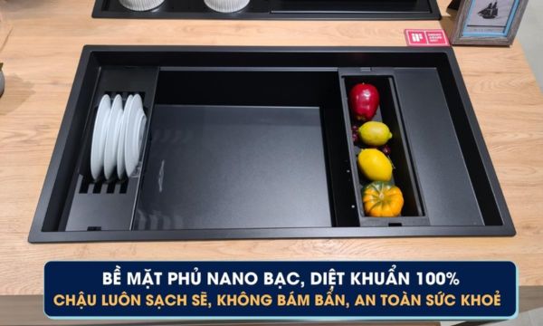 Chậu rửa bát Malloca MYST K86S - MYST K86L 25 MYST K86S - MYST K86L Bề mặt chậu phủ Nano Bạc