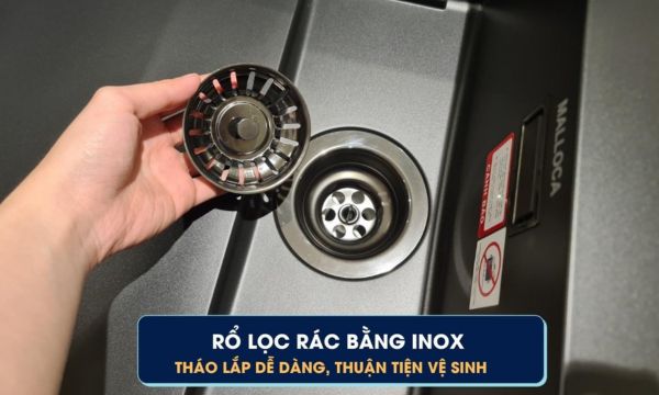 Chậu rửa bát Malloca MYST K86S - MYST K86L 19 MYST K86S - MYST K86L Rổ lọc rác bằng inox