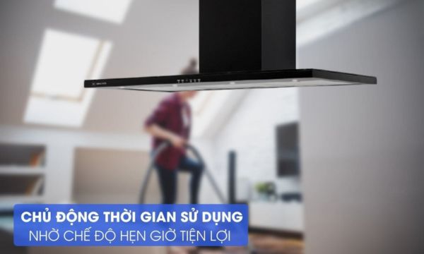 Máy hút mùi áp tường Malloca Slim K1522 - Nhập khẩu Châu Âu 12 SLIM K1522 chức năng hẹn giờ tiện lợi