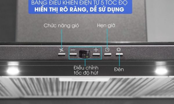 Máy hút mùi áp tường Malloca Slim K1522 - Nhập khẩu Châu Âu 13 SLIM K1522 điều khiển nút nhấn 5 tốc độ