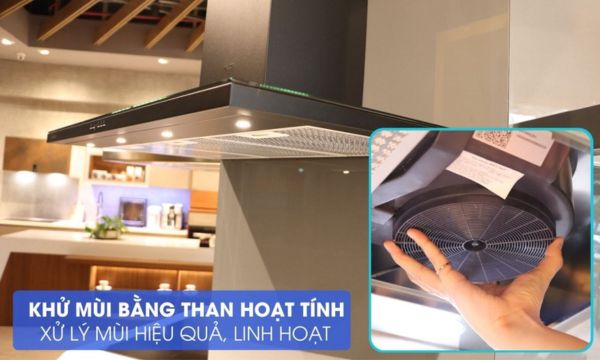 Máy hút mùi áp tường Malloca Slim K1522 - Nhập khẩu Châu Âu 10 SLIM K1522 khử mùi hiệu quả bằng than hoạt tính