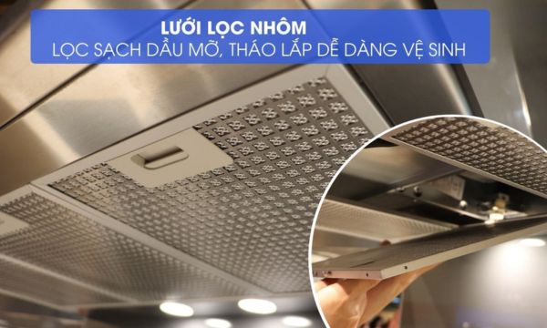 Máy hút mùi Malloca THETA K1520 12 THETA K1520 lưới lọc nhôm hút sạch dầu mỡ