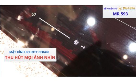 Bếp hồng ngoại 3 vùng nấu Malloca MR 593 / Nhập khẩu Tây Ban Nha, kính Schott Ceran 9 Thiết kế mặt kính đẹp mắt, bền bỉ
