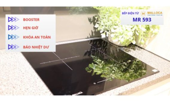 Bếp hồng ngoại 3 vùng nấu Malloca MR 593 / Nhập khẩu Tây Ban Nha, kính Schott Ceran 13 Tích hợp nhiều tính năng tiện ích