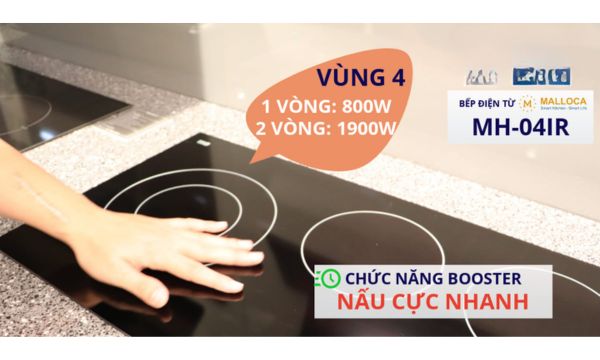 Vùng 4 là bếp hồng ngoại