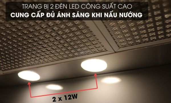 Máy hút mùi áp tường Malloca ZETA K1573 16 Zeta K1573 hệ thống đèn chiếu sáng