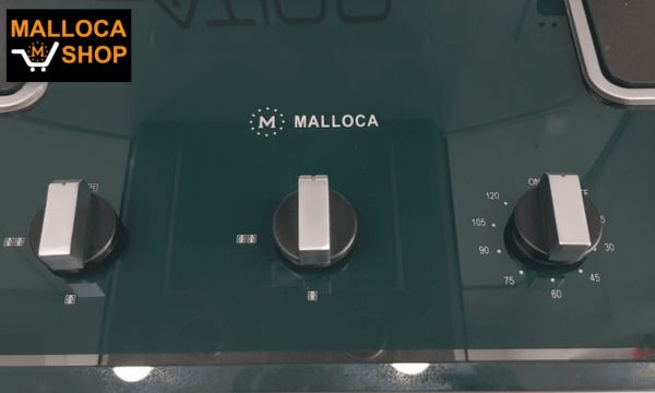 Bếp gas âm 2 vùng nấu Malloca AS 9402B / Màu đen 9 AS 9402B núm điều khiển đơn giản