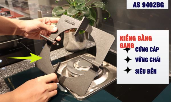 Bếp gas âm 2 vùng nấu Malloca AS 9402BG/ Màu đen + Xanh 10 AS 9402BG kiềng gang chống trơn trượt