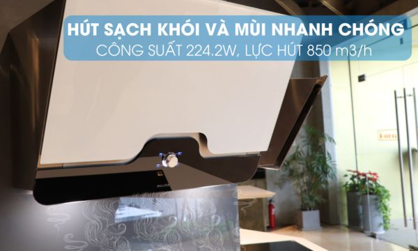 Máy hút mùi áp tường Malloca DRIVE F-152W 8 DRIVE F-152W hút sạch khói và mùi nhanh chóng
