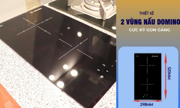 Bếp hồng ngoại 2 vùng nấu Malloca MDR 302 / Nhậ khẩu Tây Ban Nha, kiểu Domino, kính Schott Ceran 11 MDR 302 2 vùng nấu rộng rãi