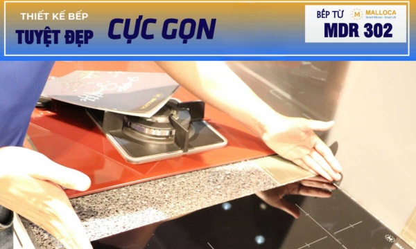Bếp hồng ngoại 2 vùng nấu Malloca MDR 302 / Nhậ khẩu Tây Ban Nha, kiểu Domino, kính Schott Ceran 9 MDR 302 thiết kế nhỏ gọn
