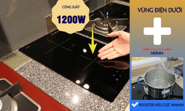 Bếp hồng ngoại 2 vùng nấu Malloca MDR 302 / Nhậ khẩu Tây Ban Nha, kiểu Domino, kính Schott Ceran 13 MDR 302 vùng điện dưới