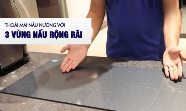 Bếp từ 3 vùng nấu Malloca MH-03IS / Kính Eurokera, dạng xước Metallic kiểu mới 9 MH-03IS 3 vùng nấu rộng rãi