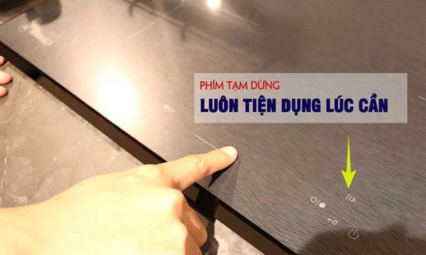 Bếp từ 3 vùng nấu Malloca MH-03IS / Kính Eurokera, dạng xước Metallic kiểu mới 10 MH-03IS chức năng tạm dừng tiện lợi