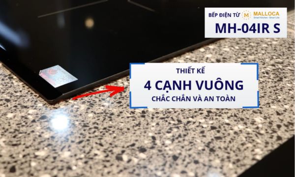 Bếp điện từ 4 vùng nấu Malloca MH-04IR S / 2 Vùng từ 2 vùng điện, kính Eurokera 18 MH-04IR S 4 cạnh vuông chắc chắn
