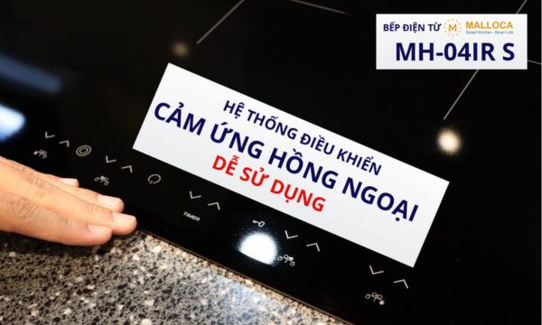 Bếp điện từ 4 vùng nấu Malloca MH-04IR S / 2 Vùng từ 2 vùng điện, kính Eurokera 16 MH-04IR S cảm ứng hồng ngoại